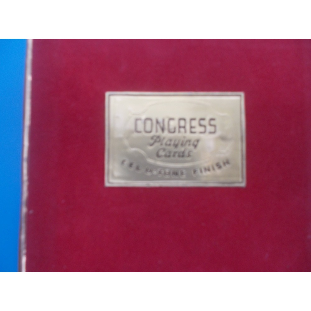 Vintage Congress Playing Cards Double Deck Set Tartan Plaid Crest Velvet Box